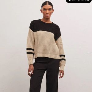NWT Z Supply Black/cream Stripe Sweater